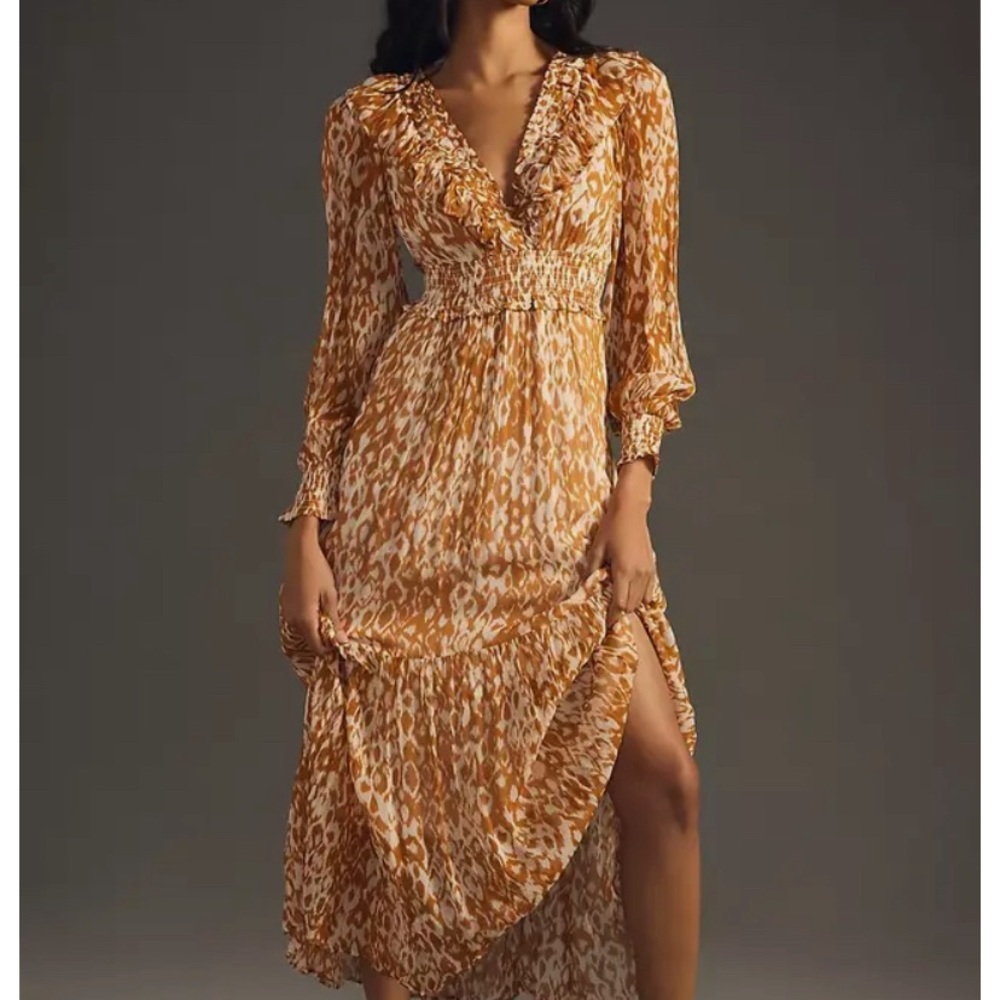 Anthropologie Odessa V-Neck Ruffle Dress - Picture 11 of 13